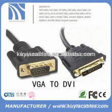 Câble d&#39;extension VGA SVGA vers DVI DVI haute vitesse mâle vers mâle noir